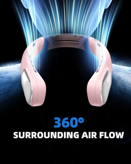 Foto 2 | Foto 2 | Ventilador De Cuello Meonov Portátil Con Batería Led De 4000 Mah 3 Velocidades Color Rosa - Venta Internacional.