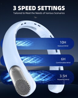 Foto 4 | Foto 4 | Ventilador De Cuello Portátil Meonov Con Batería Led De 4000 Mah 3 Velocidades - Venta Internacional.