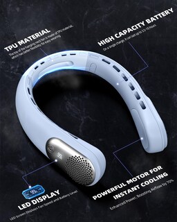 Foto 7 | Foto 7 | Ventilador De Cuello Portátil Meonov Con Batería Led De 4000 Mah 3 Velocidades - Venta Internacional.