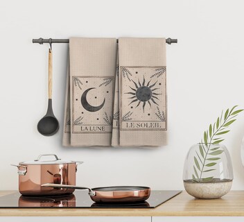 Foto 5 | Foto 5 | Juego De 2 Paños De Cocina Noql Boho Celestial Sun And Moon - Venta Internacional.