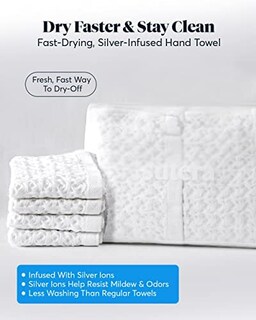 Foto 4 | Foto 4 | Toalla De Mano Sutera Waffle Para Baño  Algodón Pima Blanco - Venta Internacional.