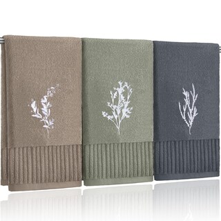 Foto 1 | Foto 1 | Toallas De Mano Fuweave Boho Botanical Bordadas 100% Algodón X3 - Venta Internacional.
