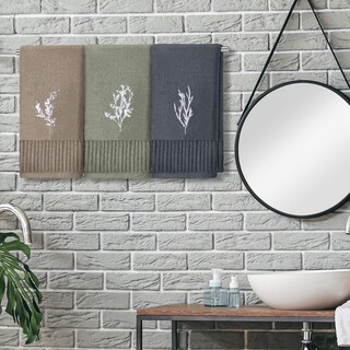 Foto 3 | Foto 3 | Toallas De Mano Fuweave Boho Botanical Bordadas 100% Algodón X3 - Venta Internacional.