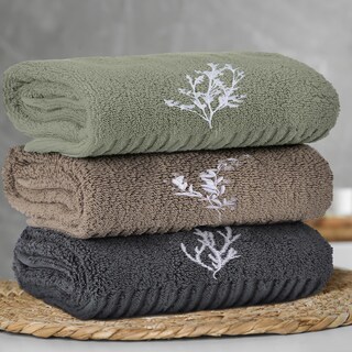 Foto 5 | Foto 5 | Toallas De Mano Fuweave Boho Botanical Bordadas 100% Algodón X3 - Venta Internacional.