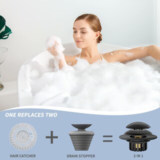 Foto 3 | Foto 3 | Tapón Para Bañera 2 En 1  Tapón Para Bañera Y Desagüe  Colector De Pelo  Negro - Venta Internacional.