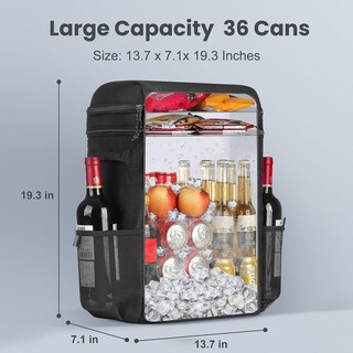 Foto 2 | Foto 2 | Mochila Térmica Zakeep 36 Latas Multifuncional A Prueba De Fugas Negra - Venta Internacional.