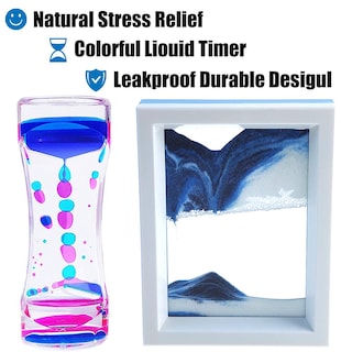 Foto 2 | Foto 2 | Cronómetro De Burbujas Art Toy Fkytion Liquid Motion Con Arena En Movimiento Paquete De 2 - Venta Internacional.