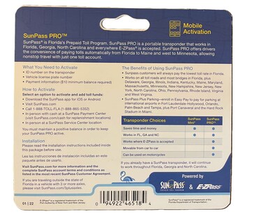 Foto 3 | Foto 3 | Transpondedores Sunpass Pro Portátiles Para Carreteras De Peaje (paquete De 2) - Venta Internacional.