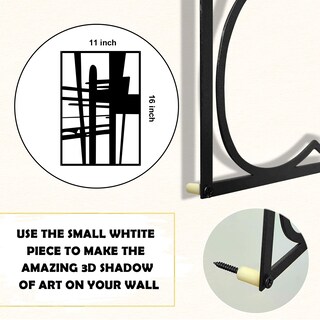 Foto 6 | Foto 6 | Arte De Pared De Metal Glamativity Negro Abstracto Paquete De 4 Unidades Talla M - Venta Internacional.