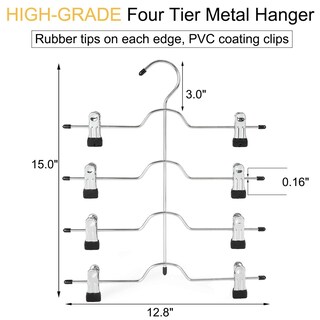 Foto 5 | Foto 5 | Perchas Para Faldas Topia Hanger De Metal De 4 Niveles Para Mujer Paquete De 4 Color Negro - Venta Internacional.