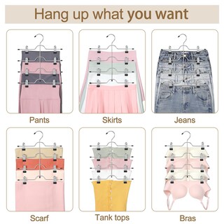Foto 6 | Foto 6 | Perchas Para Faldas Topia Hanger De Metal De 4 Niveles Para Mujer Paquete De 4 Color Negro - Venta Internacional.