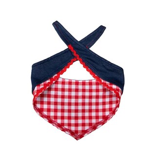Foto 2 | Foto 2 | Bandana Para Mascotas Doggy Parton Con Estampado Azul De Mezclilla Y Cuadros - Venta Internacional.