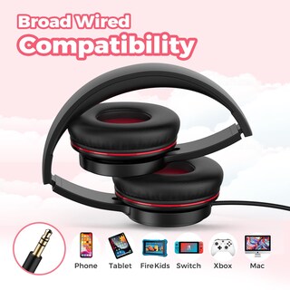 Foto 6 | Foto 6 | Auriculares Tuneflux Kids Con Cable Límite De Volumen De 85 Db Negro Y Rojo - Venta Internacional.