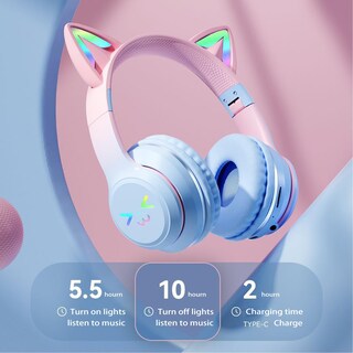 Foto 2 | Foto 2 | Auriculares Bluetooth Tskvt Para Niños Con Límite De Volumen Seguro Color Negro - Venta Internacional.