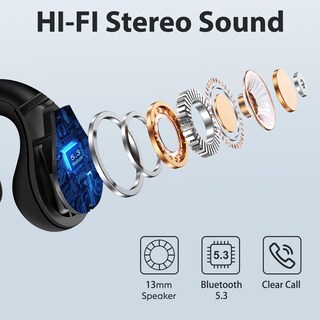 Foto 2 | Foto 2 | Auriculares Abiertos Con Clip Greatqiqi Inalámbricos Bluetooth Negros - Venta Internacional.