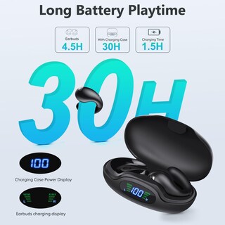 Foto 3 | Foto 3 | Auriculares Abiertos Con Clip Greatqiqi Inalámbricos Bluetooth Negros - Venta Internacional.