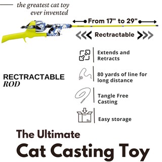 Foto 3 | Foto 3 | Caña De Pescar Cat Caster De Juguete Retráctil Sin Enredos - Venta Internacional.