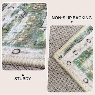Foto 4 | Foto 4 | Alfombra Vhong Boho Lavable Vintage Moderna 150 X 210 Cm Verde - Venta Internacional.