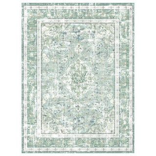 Foto 6 | Foto 6 | Alfombra Vhong Boho Lavable Vintage Moderna 150 X 210 Cm Verde - Venta Internacional.