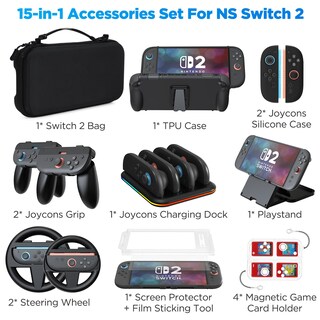 Foto 2 | Foto 2 | Paquete De Accesorios Anpress 15 En 1 Para Nintendo Switch 2 - Venta Internacional.