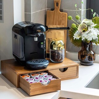 Foto 5 | Foto 5 | Organizador De Cápsulas De Café Flyiee Cajón De Madera Para Tazas En Forma De K 30 Cápsulas - Venta Internacional.