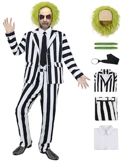 Foto 1 | Foto 1 | Disfraz De Halloween Diyln Traje De Rayas Blancas Y Negras Para Hombre Y Adulto - Venta Internacional.