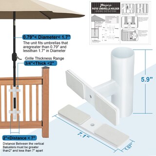 Foto 4 | Foto 4 | Soporte Para Sombrillas De Patio Magacyo Ajustable De Acero Inoxidable Blanco - Venta Internacional.