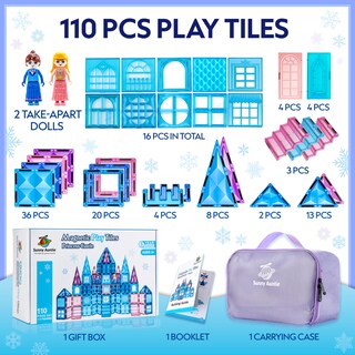 Foto 6 | Foto 6 | Bloques De Construcción Magnéticos Sunny Auntie Frozen 110 Unidades - Venta Internacional.