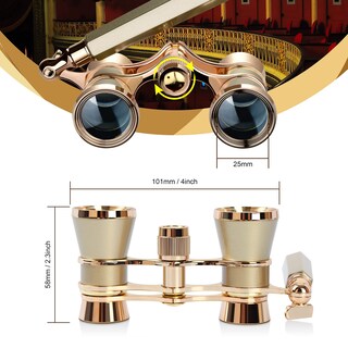 Foto 5 | Foto 5 | Gafas De Ópera Y Prismáticos Aomekie Theater 3 X 25 Pulgadas Con Asa Color Dorado - Venta Internacional.