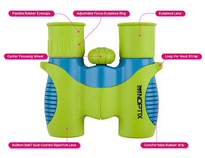Foto 6 | Foto 6 | Binoculares Noptix Real 8x21 Para Niños Con Libro De Pegatinas Verde Y Azul - Venta Internacional.