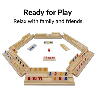 Foto 2 | Foto 2 | Set De Juego Rummy Cube Uvcany Para 6 Jugadores Con Estantes De Madera Y Funda - Venta Internacional.