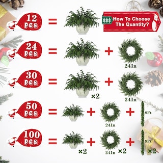 Foto 7 | Foto 7 | Ramas De Pino Navideñas Lznpa Realistas 30 Unidades Para Decoración - Venta Internacional.
