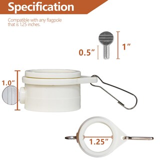 Foto 2 | Foto 2 | Juego De Anillos De Montaje Para Mástiles De Bandera Anley Plástico 1.25 Pulgadas (paquete De 2) - Venta Internacional.