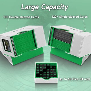 Foto 3 | Foto 3 | Caja De Cubierta Bandeja De Dados Y Torre 2 En 1 Para Mtg Commander Blanco/verde - Venta Internacional.