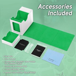 Foto 5 | Foto 5 | Caja De Cubierta Bandeja De Dados Y Torre 2 En 1 Para Mtg Commander Blanco/verde - Venta Internacional.