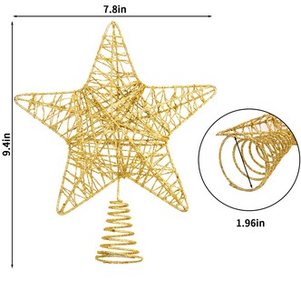 Foto 2 | Foto 2 | Decoración Para Árbol De Navidad Derayee Star Hierro Dorado 30 Cm - Venta Internacional.