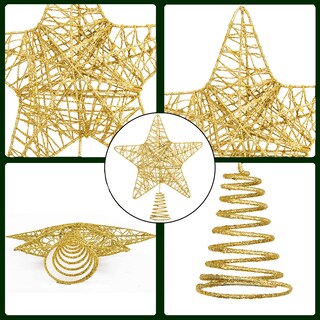 Foto 3 | Foto 3 | Decoración Para Árbol De Navidad Derayee Star Hierro Dorado 30 Cm - Venta Internacional.