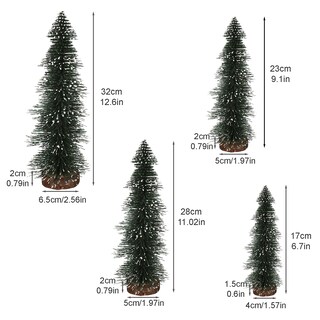 Foto 6 | Foto 6 | Juego De Árbol De Navidad Uiyihif En Miniatura De Pino Con Base De Madera - Venta Internacional.