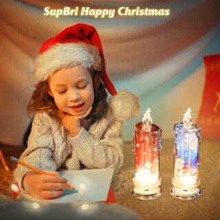 Foto 6 | Foto 6 | Velas Sin Llama Supbri Christmas Con Papá Noel Y Muñeco De Nieve X4 - Venta Internacional.