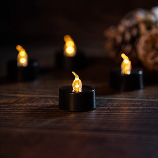 Foto 2 | Foto 2 | Velas De Té Lanker Color Negro Parpadeante Amarillo Cálido Led 24 - Venta Internacional.