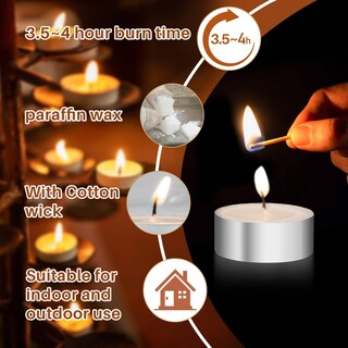 Foto 3 | Foto 3 | Velas De Té Tealight Candles Maqihan De Parafina (25) Sin Aroma - Venta Internacional.