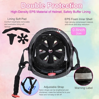 Foto 4 | Foto 4 | Casco De Bicicleta Para Niños Dinilemu Con Pegatinas Y Almohadillas Diy Juego De 3 A 8 Años Rosa - Venta Internacional.