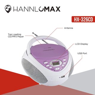Foto 3 | Foto 3 | Boombox Portátil Para Cd/mp3 Hannlomax Hx-326cd Con Radio Am/fm - Venta Internacional.