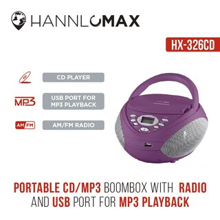 Foto 4 | Foto 4 | Boombox Portátil Para Cd/mp3 Hannlomax Hx-326cd Con Radio Am/fm - Venta Internacional.