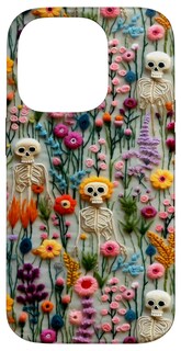 Foto 1 | Foto 1 | Funda De Teléfono Retro Con Forma De Calavera Con Flores En Flor Para Iphone 14 Pro - Venta Internacional.
