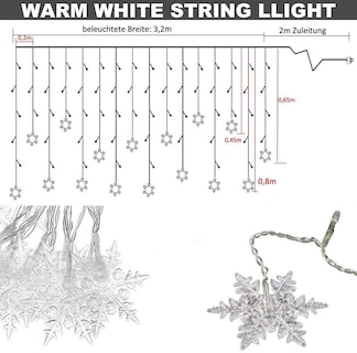 Foto 7 | Foto 7 | Luces De Cortina Morobest Christmas Snowflake 4 M 96 Led - Venta Internacional.