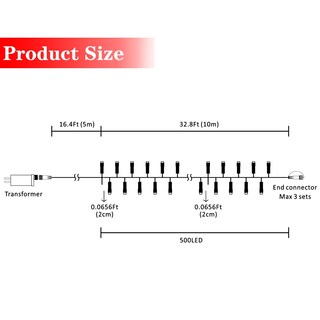 Foto 6 | Foto 6 | Luces Led Navideñas Awq 500 De 15 M Color Blanco Cálido - Venta Internacional.