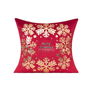 Foto 2 | Foto 2 | Fundas De Cojín All Smiles Color Rojo Dorado Navideño 45 X 45 Cm - Venta Internacional.