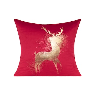 Foto 4 | Foto 4 | Fundas De Cojín All Smiles Color Rojo Dorado Navideño 45 X 45 Cm - Venta Internacional.