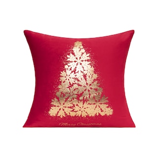Foto 5 | Foto 5 | Fundas De Cojín All Smiles Color Rojo Dorado Navideño 45 X 45 Cm - Venta Internacional.